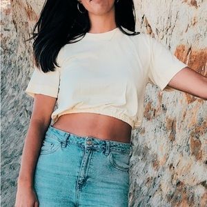 Wilfred Yellow Crop Shirt Size S